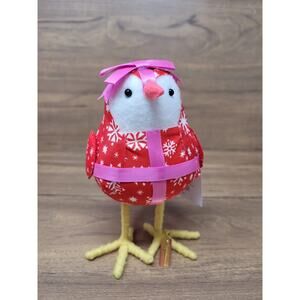 Wondershop Target Fabric Bird Decorative Figurine Dressed As Present -Bow
